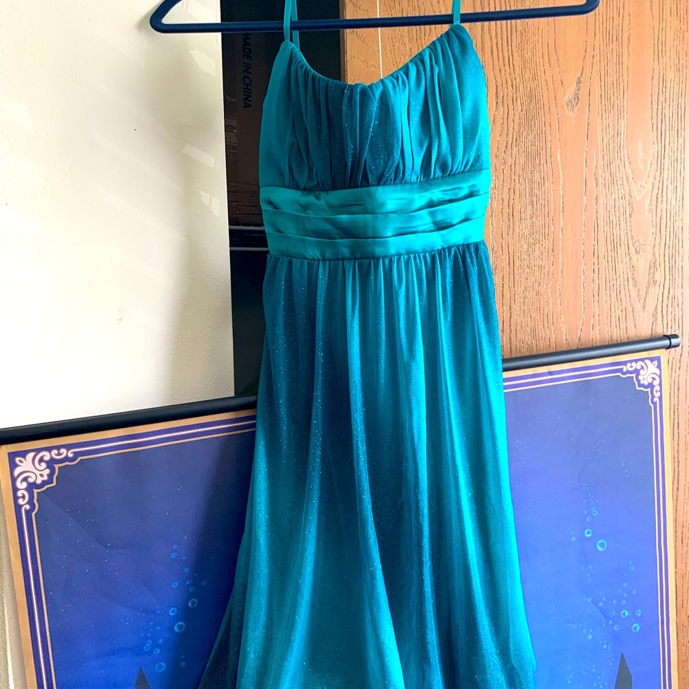 Spaghetti strap Turquoise dress